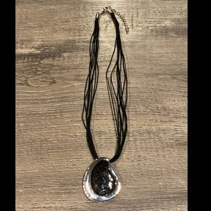 Black and silver stone necklace